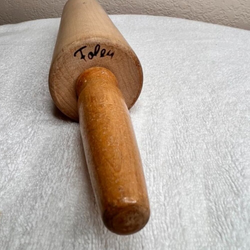 Vintage Foley Wooden Rolling Pin With Handles 18"